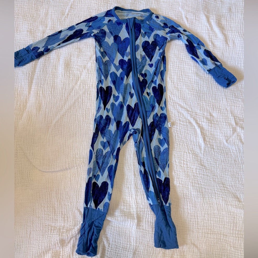 Blue Heart Zippy Little Sleepies